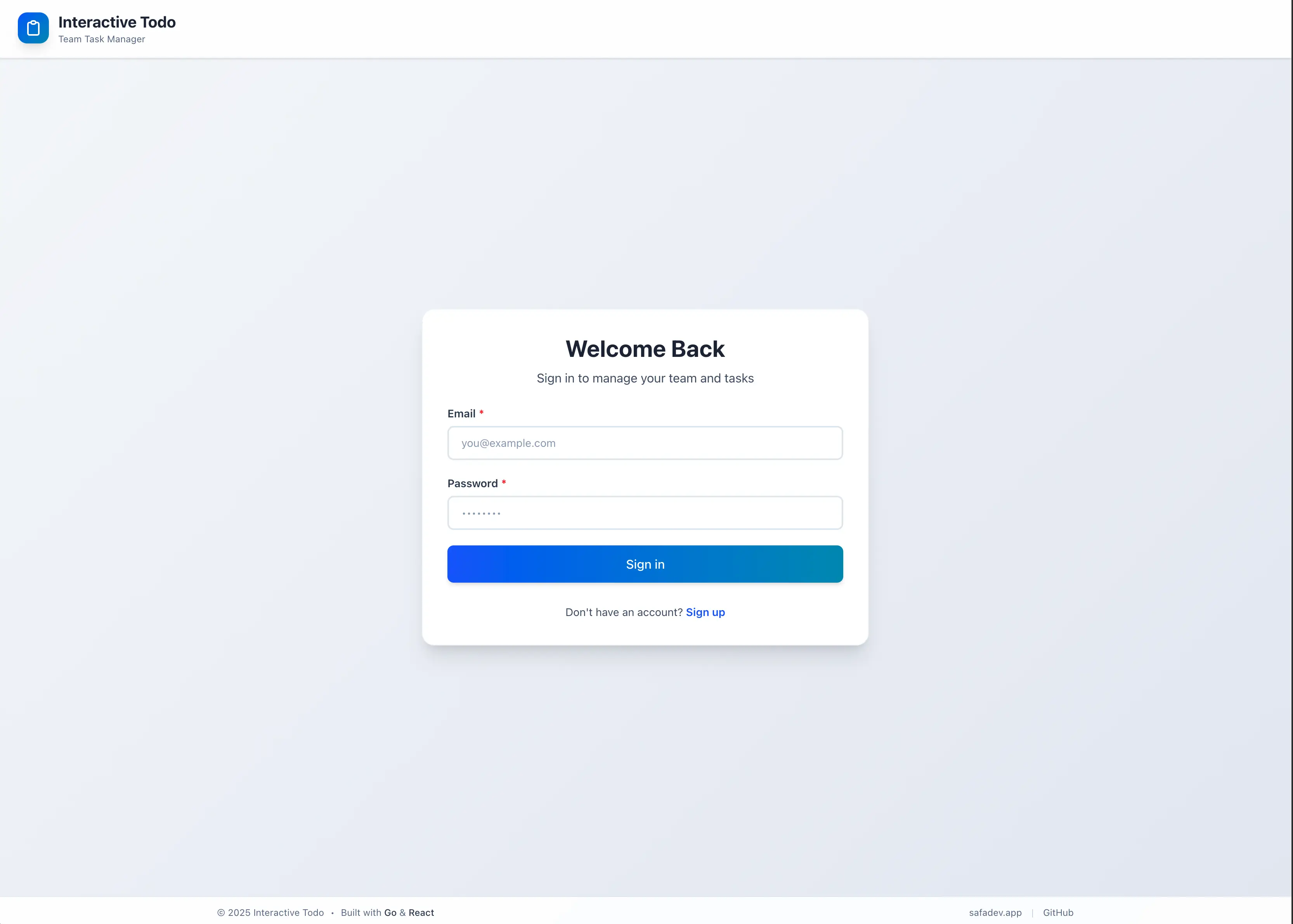 Interactive Todo Application screenshot 2