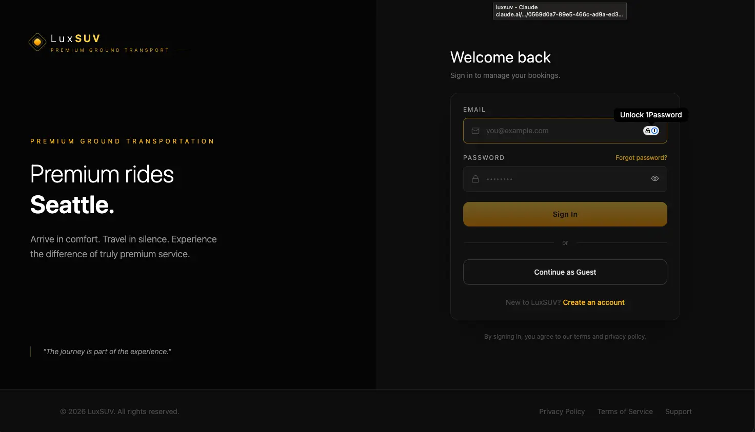 LuxSUV - Premium Ground Transportation screenshot 1